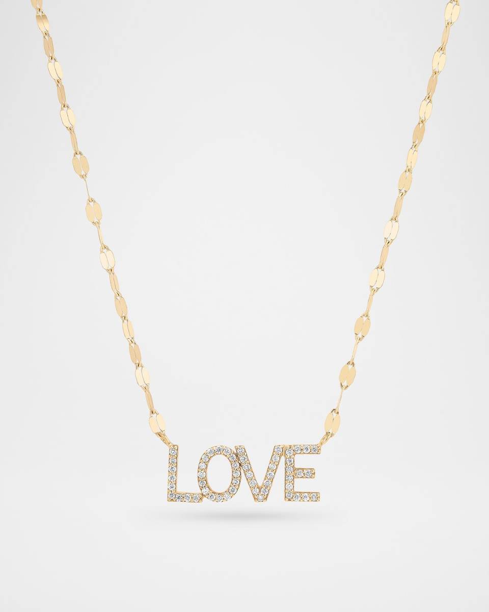 Mini Diamond LOVE Nameplate Necklace